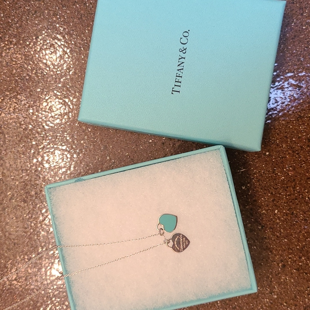 Tiffany & Co. Mini Double Heart Tag Pendant Necklace